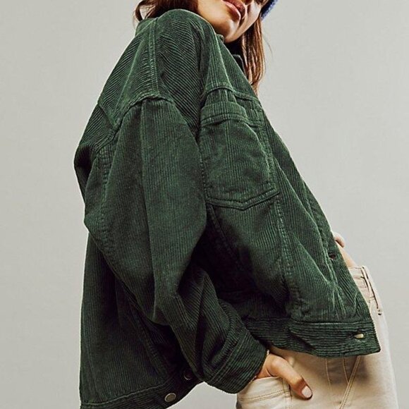 Free People We The Free Corduroy Jacket - Forest Green - Size XL - Picture 5 of 5